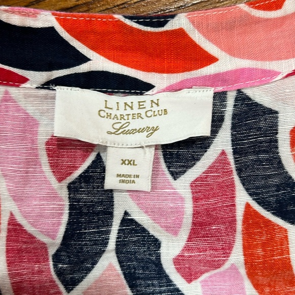 Charter club luxury S XXL LINEN, button up & tiefront shirt excellent condition - Picture 7 of 7